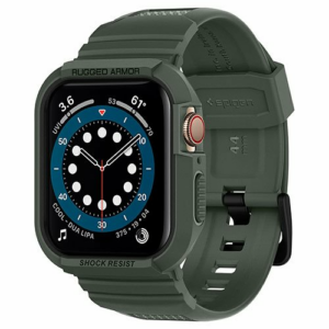 Spigen kryt Rugged Armor Pro pre Apple Watch 4/5/6/7/8/SE 44/45mm - Military Green