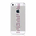 Swarovski kryt Stripe pre iPhone SE/5s/5 - Fuchsia
