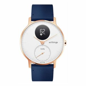 Withings Steel HR (36mm) Rose Gold w/ Blue Leather + Grey Silicone wristband