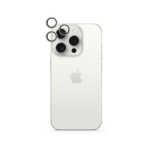 iStores by Epico Aluminium Lens Protector pre Apple iPhone 15 Pro / 15 Pro Max - biely titan