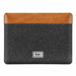 Tomtoc puzdro Felt & PU Leather Case pre Macbook Pro 14" - Gray/Brown