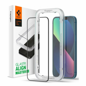 Spigen ochranné sklo GLAS.tR AlignMaster pre iPhone 16e/14/13/13 Pro - Black Frame