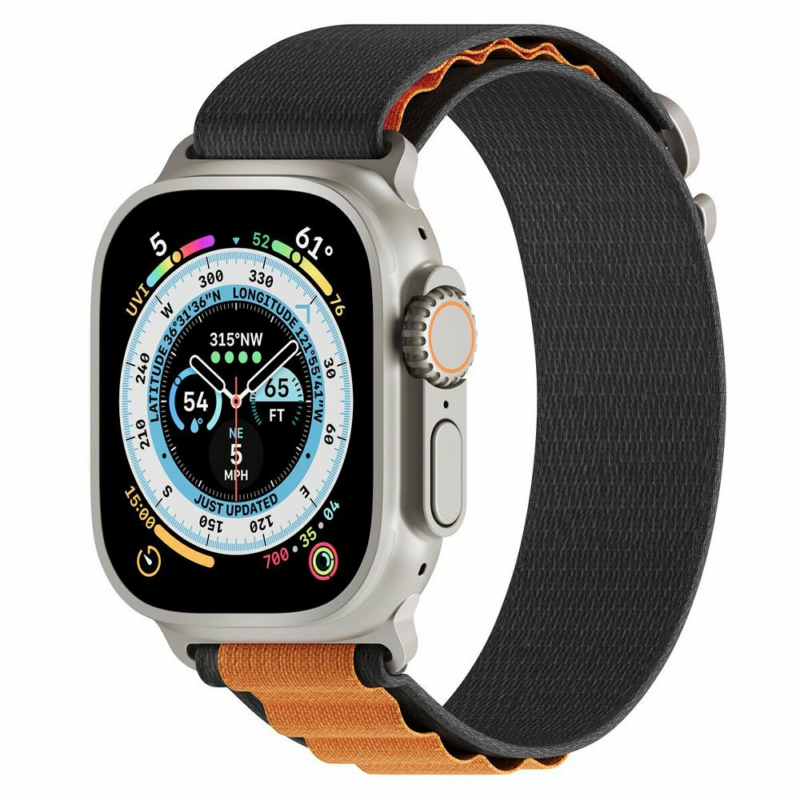Next One remienok Adventure Loop pre Apple Watch 44/45/49mm - Black/Orange