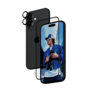 PanzerGlass ochranné sklo UWF + Hoops Bundle pre iPhone 16 - Black Frame