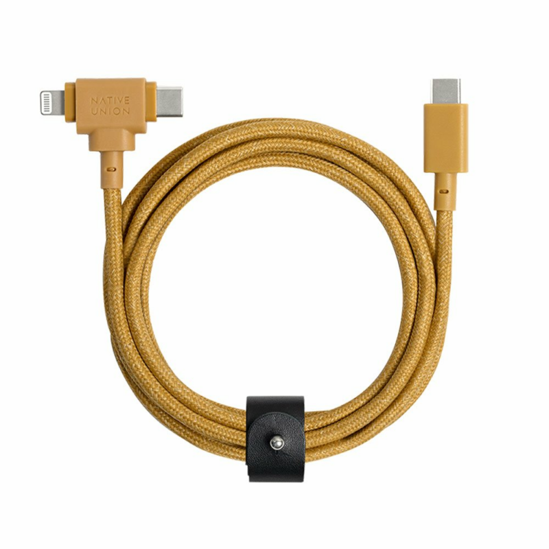 Native Union kábel Belt Cable Duo USB-C to USB-C/Lightning 1.5m - Kraft
