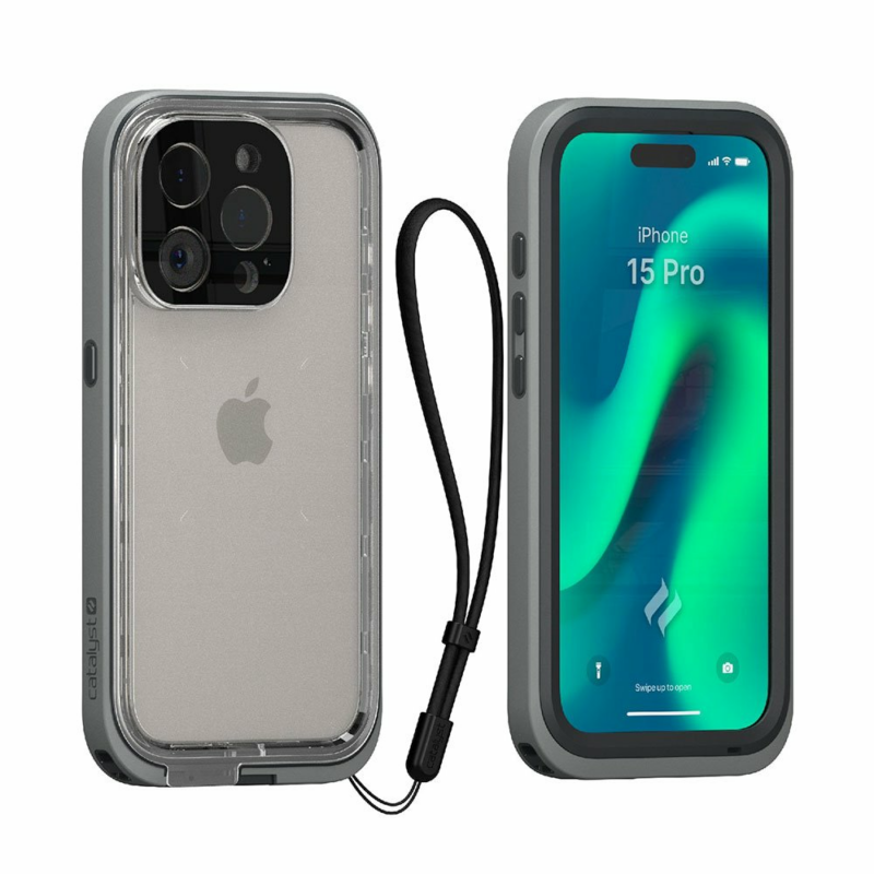Catalyst kryt Total Protection Case pre iPhone 15 Pro - Titanium Gray