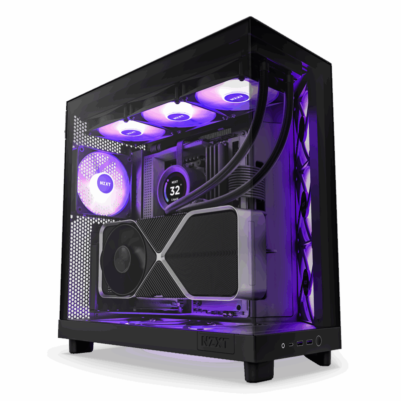 NZXT case H6 Flow RGB / 3x120 mm fan / tempered glass / mesh panel / black