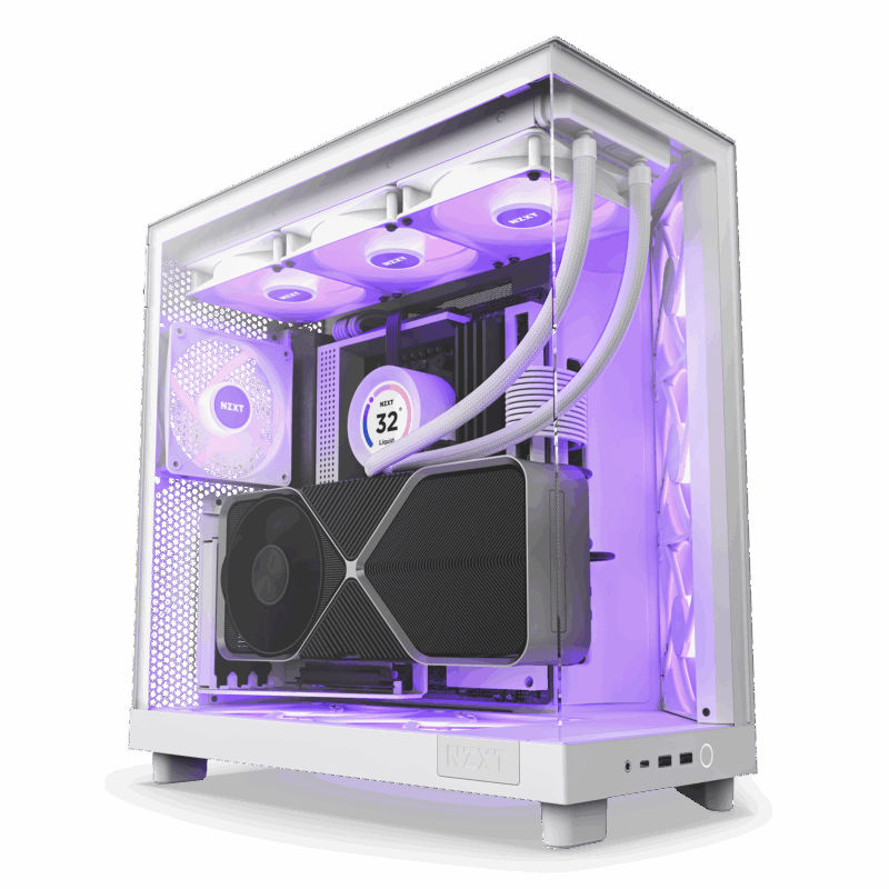 NZXT case H6 Flow RGB / 3x120 mm fan / glass / mesh panel / white