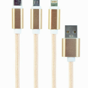Kábel CABLEXPERT USB A Male/Micro B + Type-C + Lightning