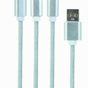 Kábel CABLEXPERT USB A Male/Micro B + Type-C + Lightning