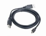 Kábel CABLEXPERT USB A-MINI 5PM 2.0 1m DUÁLNÍ pre extra napájanie