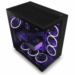 NZXT case H9 Flow/ 4x120mm fan / up to 10xfan / mesh top / glass / black