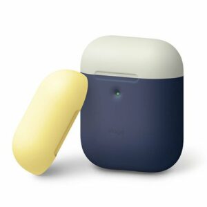 Elago Airpods 2 Silicone Duo Case - Jean Indigo/ White