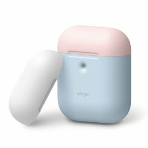 Elago Airpods 2 Silicone Duo Case - Pastel Blue/ Pink