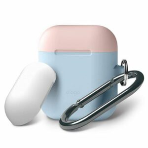 Elago Airpods Silicone Duo Hang Case - Pastel Blue/ Pink