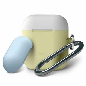 Elago Airpods Silicone Duo Hang Case - Yellow/ White