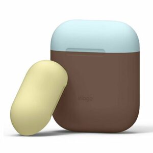 Elago Airpods Silicone Duo Case - Dark Brown/Blue