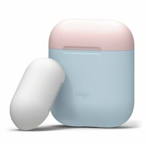 Elago Airpods Silicone Duo Case - Pastel Blue/ Pink