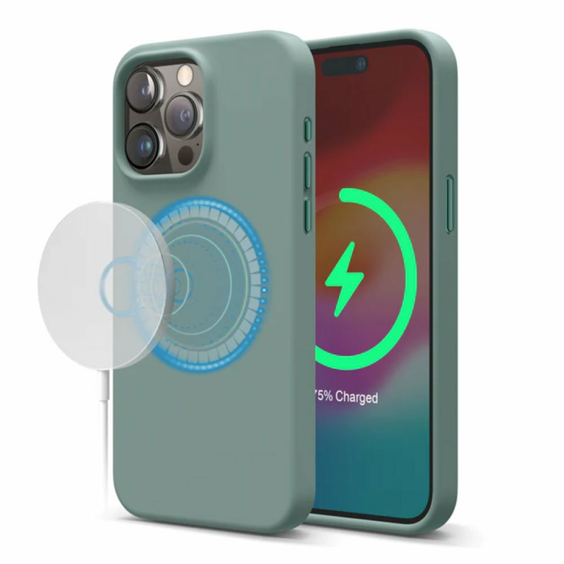 Elago kryt Silicone Case Magsafe pre iPhone 15 Pro Max - Midnight Green