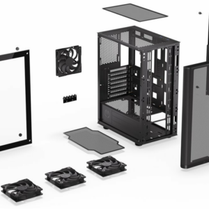 ENDORFY case Ventum 200 Air/ 4x120mm PWM fan / 2xUSB / tvrdené sklo / čierna