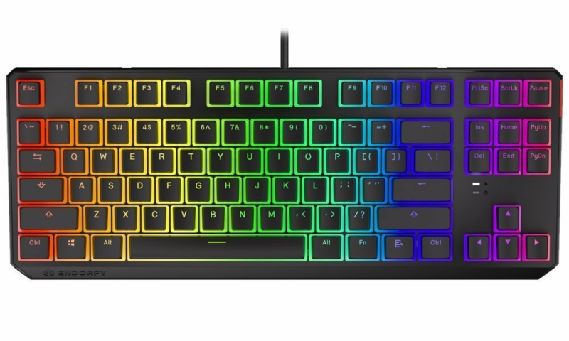 ENDORFY herná klávesnica Thock TKL Pudd.Kailh RD RGB /USB/ red sw. / drôtová / mechanická / US layout / čierna RGB
