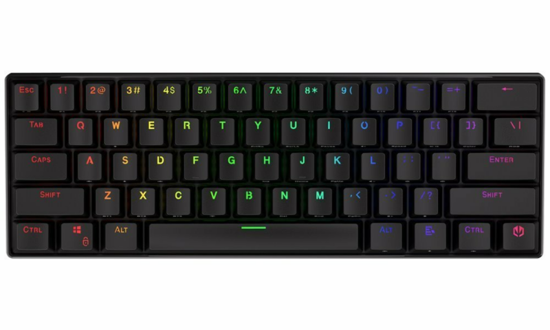 ENDORFY herná klávesnica Thock Compact BR RGB /USB/ brown sw. / bezdrôtová / mechanická / US layout / mini /čierna RGB