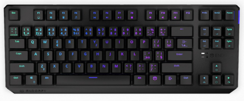 ENDORFY herná klávesnica Thock 75% Red / RGB / red sw. / drôtová / CZ/SK layout / skrátená / čierna