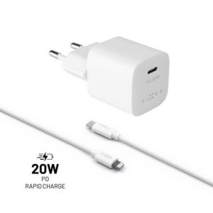 FIXED Mini Set sieťovej nabíjačky s USB-C výstupom a USB-C / Lightning kábla