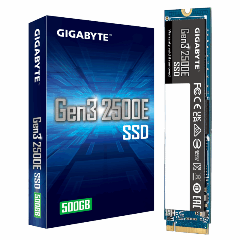 Gigabyte 2500E SSD 500GB M.2 NVMe Gen3 2300/1500 MBps