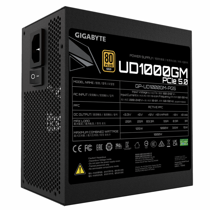 Gigabyte UD1000GM PG5 1000W 80+ Gold Modular PCIe 5
