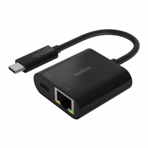 Belkin USB-C to Ethernet + Charge Adapter - Black