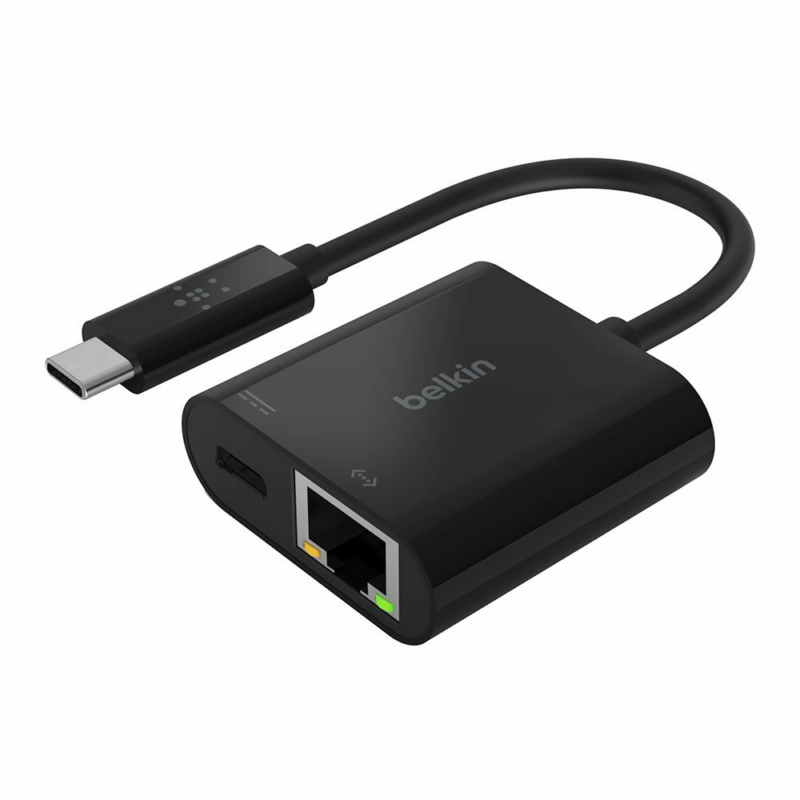 Belkin USB-C to Ethernet + Charge Adapter - Black