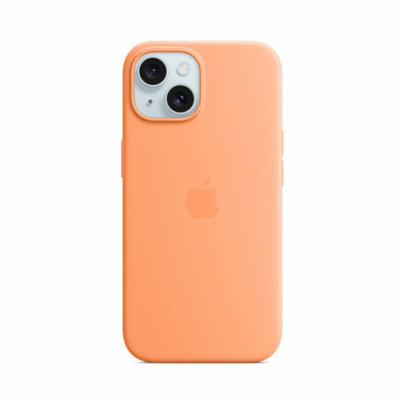 iPhone 15 Silicone Case with MagSafe - Orange Sorbet