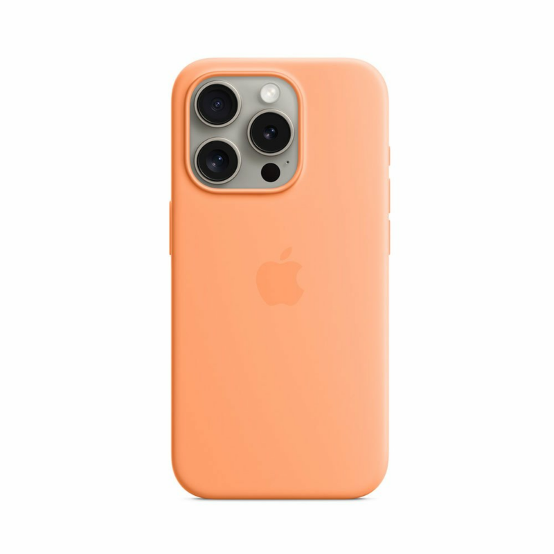 iPhone 15 Pro Silicone Case with MagSafe - Orange Sorbet