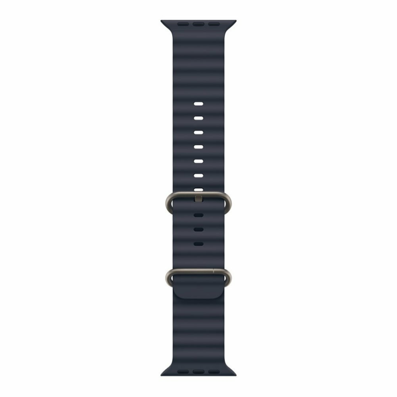 Apple Watch 49mm Navy Ocean Band - Natural Titanium Finish
