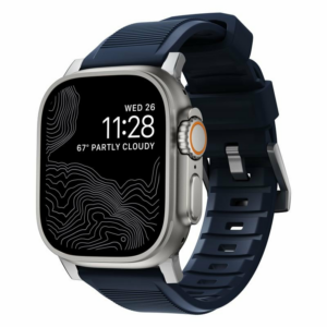 Nomad remienok Rugged Strap pre Apple Watch 44/45/49mm - Atlantic Blue/Silver Hardware