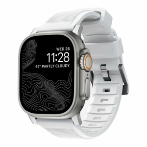Nomad remienok Rugged Strap pre Apple Watch 44/45/49mm - White/Silver Hardware