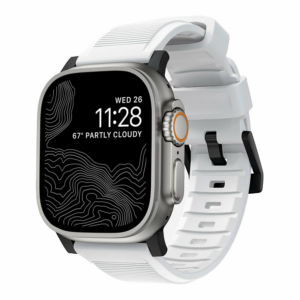 Nomad remienok Rugged Strap pre Apple Watch 44/45/49mm - White/Black Hardware