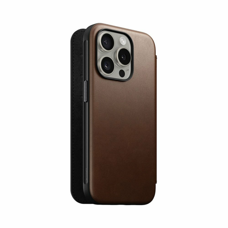 Nomad puzdro Modern Leather Folio Magsafe pre iPhone 15 Pro - Brown