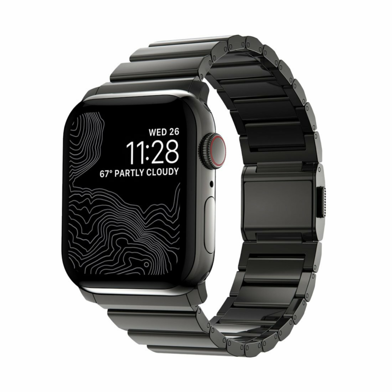 Nomad remienok pre Apple Watch 42/44/45/49 mm - Steel Band/Graphite Hardware