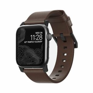 Nomad kožený remienok pre Apple Watch 44/45/49 mm - Modern Brown/Black Hardware