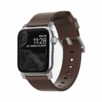 Nomad kožený remienok pre Apple Watch 42/44/45 mm - Modern Brown/Silver Hardware