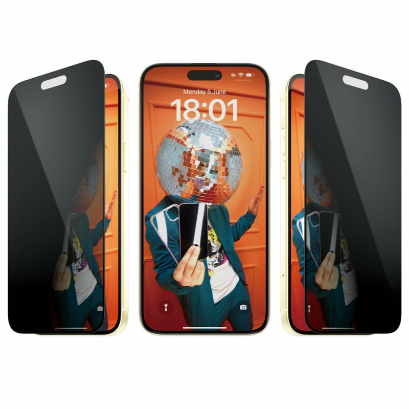 PanzerGlass ochranné sklo UWF Privacy pre iPhone 15 Plus - Black Frame