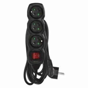 EMOS Predlzovaci kabel 16A (3zás. + vypínač) 5M ČIERNY