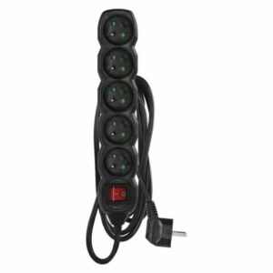 EMOS Predlzovaci kabel 16A (5zás. + vypínač) 3M ČIERNY