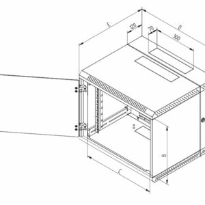TRITON 19" dvojdielny nástenny rozvádzač RBA AD 6U hĺbka 615 mm