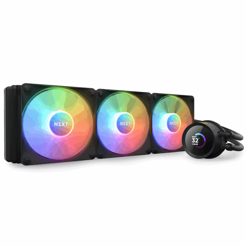 NZXT AIO liquid cooler CPU Kraken 360 RGB / 3x120mm fan / 4-pin PWM / LCD display / black