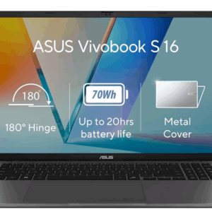 ASUS Vivobook S16/Core U5-225H/16GB/1TB SSD/16" WUXGA/Intel Arc/Win11Home/Gray