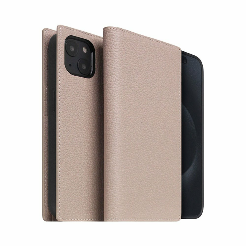 SLG Design puzdro D8 Magsafe Full Grain Leather pre iPhone 15 - Light Cream
