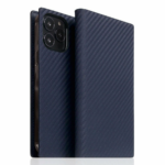 SLG Design puzdro D+ Italian Carbon Leather Diary pre iPhone 14 Pro Max - Navy
